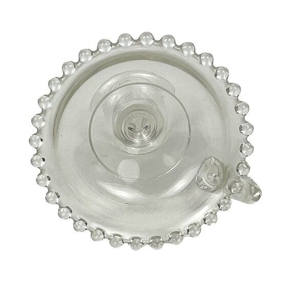 Vintage Candlewick Clear Glass Taper Candle Holder Handled Thumb Ring - Picture 6 of 6